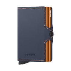 Secrid Kožená černá minipeněženka SECRID Twinwallet Matte Night Blue & Orange