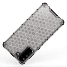 OEM Honeycomb pancéřové pouzdro se silikonovým rámem pro Samsung Galaxy S21 PLUS 5G transparent