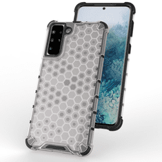 OEM Honeycomb pancéřové pouzdro se silikonovým rámem pro Samsung Galaxy S21 PLUS 5G transparent