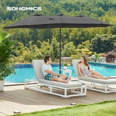 Songmics Dvojitý slunečník 460 x 270 cm šedý