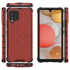 OEM Honeycomb pancéřové pouzdro se silikonovým rámem pro Samsung Galaxy A42 5G red