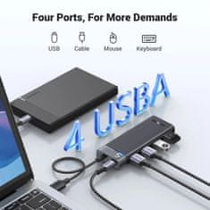 Ugreen CM653 HUB adaptér 4x USB, černý