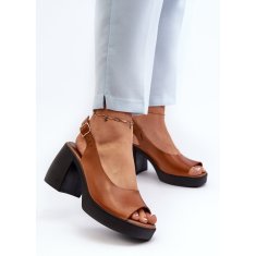 Zazoo 40376 Kožené sandály Brown velikost 38