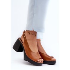 Zazoo 40376 Kožené sandály Brown velikost 38