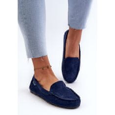 Dámské mokasíny Eco Suede Navy Blue velikost 41