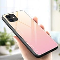 FORCELL pouzdro Gradient Glass, zadní kryt s tvrzeným sklem pro iPhone 12 mini , růžová, 9111201911215