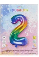 AVEC  Nafukovací balónky čísla maxi duhové/vícebarevné 86 cm Číslo: 1