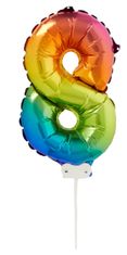 AVEC  Nafukovací balónky zapichovací čísla narozeninová duhové/vícebarevné 36 cm Číslo: 1