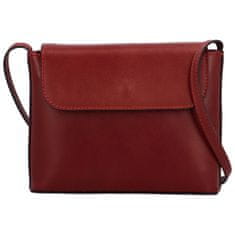 Delami Vera Pelle Trendy dámská kožená crossbody Deliss, tmavě červená