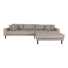 House Nordic Pohovka Lounge Sofa, pravá strana v kamenné barvě se čtyřmi polštáři a nohami z černého dřeva, HN1030