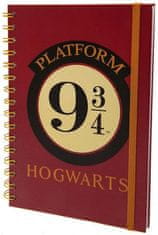 CurePink Poznámkový A5 blok Harry Potter: Platform 9 3/4 (14,8 x 21 cm)