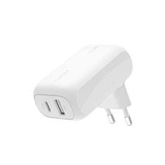 Belkin BOOSTCHARGE Duální 42W USB-C Power Delivery PPS nástěnná nabíječka (USB-C 30W + USB-A 12W), bílá