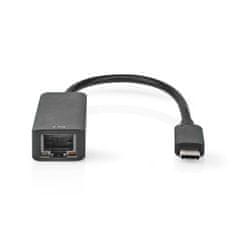 Nedis USB síťový adaptér | USB 3.2 Gen 1 | 2,5 Gbps | USB-C samec | RJ45 samice | 0,2 m | Kulatý | Pozlaceno | Pocínovaná měď | Černá | Obálka 