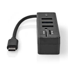Nedis USB rozbočovač | 1x USB-C | 3x USB A hona | 5portový port(y) | USB 3.2 Gen 1 | USB konektor | 5 Gbps | SD a MicroSD 