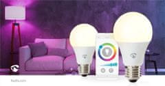 Nedis Plně barevná žárovka SmartLife | Wi-Fi | E27 | 806 lm | 9 W | RGB / Teplá až studená bílá | 2700 - 6500 K | Android / IOS | Žárovka | 2 ks. 