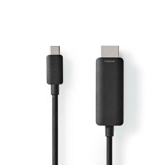 Nedis USB-C adaptér | USB 3.2 Gen 1 | USB-C samec | HDMI konektor | 4K@60Hz | 2,00 m | Kulatý | Niklovaný | PVC | Černá | Označení