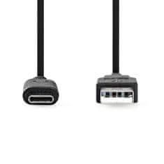 Nedis USB kabel | USB 3.2 Gen 2 | USB-A samec | USB-C samec | 60 W | 10 Gbps | Niklovaný | 1,00 m | Kulatý | PVC | Černá | Označení 