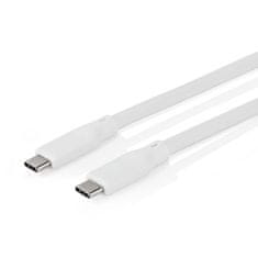 Nedis USB kabel | USB 3.2 Gen 2 | USB-C Hane | USB-C Hane | 240 W | 8K@30Hz | 20 Gbps | Nickelplaterad | 1,00 m | Kulatý | Silikon | Vít | Låda 