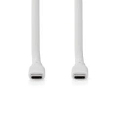 Nedis USB kabel | USB 3.2 Gen 2 | USB-C Hane | USB-C Hane | 240 W | 8K@30Hz | 20 Gbps | Nickelplaterad | 1,00 m | Kulatý | Silikon | Vít | Låda 