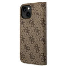 Guess GUBKP14SHG4SHW hard silikonové pouzdro iPhone 14 6.1" brown book 4G Vintage Gold Logo