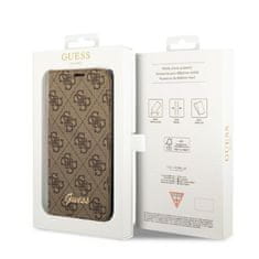 Guess GUBKP14SHG4SHW hard silikonové pouzdro iPhone 14 6.1" brown book 4G Vintage Gold Logo