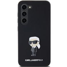 Karl Lagerfeld Originální pouzdro hardcase Silicone Ikonik Metal Pin KLHCS24SSMHKNPK pro Samsung Galaxy S24 černé