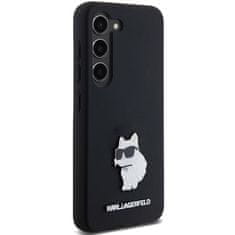 Karl Lagerfeld Originální kryt KARL LAGERFELD hardcase Silicone Choupette Metal Pin KLHCS24SSMHCNPK pro Samsung Galaxy S24 , barva černá