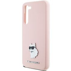 Karl Lagerfeld Originální kryt KARL LAGERFELD hardcase Silicone Choupette Metal Pin KLHCS24MSMHCNPP pro Samsung Galaxy S24 Plus , barva růžová