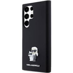 Karl Lagerfeld Originální kryt KARL LAGERFELD hardcase Silicone Karl&Choupette Metal Pin KLHCS24LSMHKCNPK pro Samsung Galaxy S24 Ultra , barva černá