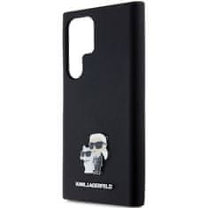 Karl Lagerfeld Originální kryt KARL LAGERFELD hardcase Silicone Karl&Choupette Metal Pin KLHCS24LSMHKCNPK pro Samsung Galaxy S24 Ultra , barva černá