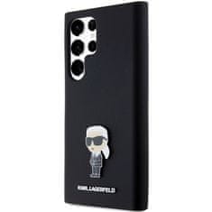 Karl Lagerfeld Originální kryt KARL LAGERFELD hardcase Silicone Ikonik Metal Pin KLHCS24LSMHKNPK pro Samsung Galaxy S24 Ultra , barva černá