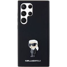 Karl Lagerfeld Originální kryt KARL LAGERFELD hardcase Silicone Ikonik Metal Pin KLHCS24LSMHKNPK pro Samsung Galaxy S24 Ultra , barva černá