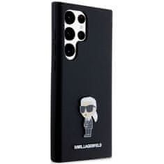 Karl Lagerfeld Originální pouzdro hardcase Silicone Ikonik Metal Pin KLHCS24LSMHKNPK pro Samsung Galaxy S24 Ultra black