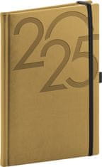 Presco Publishing Týdenní diář Ajax 2025, zlatý, 15 × 21 cm