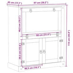 Vidaxl Skříňka na víno Corona 97 x 45 x 114 cm masivní borové dřevo