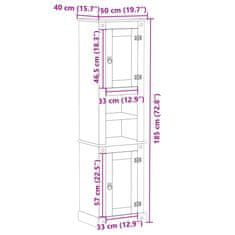 Vidaxl Koupelnová skříňka Corona 50 x 40 x 185 cm masivní borové dřevo