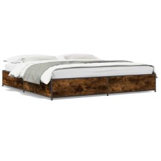 shumee Rám postele kouřový dub 160 x 200 cm kompozitní dřevo a kov