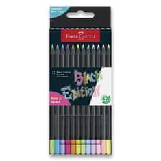 Faber-Castell Pastelky Black Edition neon, pastel, 12 barev