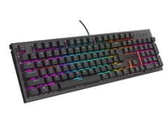 Genesis mechanická herní klávesnice THOR 303/RGB/Outemu Red/Drátová USB/US layout/Černá