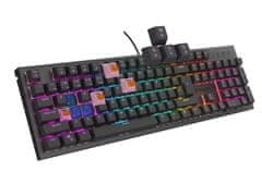 Genesis mechanická herní klávesnice THOR 303/RGB/Outemu Red/Drátová USB/US layout/Černá