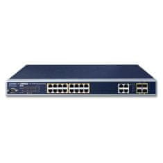 Planet WGSW-20160HP L3 switch, 16x1Gb, 4x1Gb SFP, 16x PoE 802.3at 220W