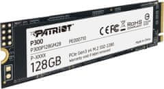 SSD disk Patriot P300 128GB, M.2 2280, PCIe 3.0 x4, NVMe