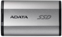 Adata SD810 1TB SSD / Externí / USB 3.2 Type-C / 2000MB/s Read/Write / stříbrně-šedý