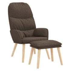 Vidaxl Relaxační křeslo se stoličkou taupe textil