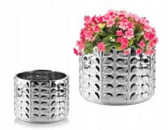 Kaemingk Stříbrné keramické pouzdro na květiny Glamour 14x12,5 cm