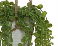 Kaemingk Zelená závěsná umělá popínavá rostlina v květináči 15x10x15 cm