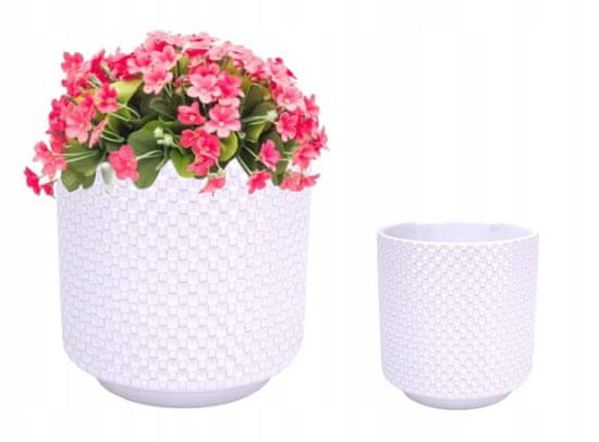 Polnix Dekorativní bílý keramický obal na květiny 13x12 cm