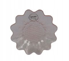 Kaemingk Ozdobný dezertní talířek 12 cm ve tvaru květiny ze skla