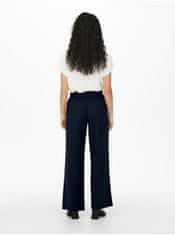 Jacqueline de Yong Tmavě modré dámské lněné široké kalhoty JDY Say XL