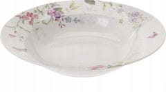 Koopman Porcelánový hluboký polévkový talíř 23 cm s květinovým vzorem